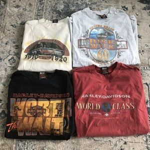 Lot of four vintage Harley Davidson T-Shirts